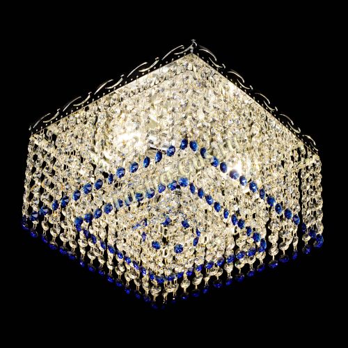 Люстра Квадрат Оптикон синяя в Кирове Гусь Хрустальный