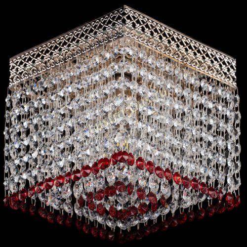 Люстра Квадрат Венеция №1 красная в Кирове Гусь Хрустальный
