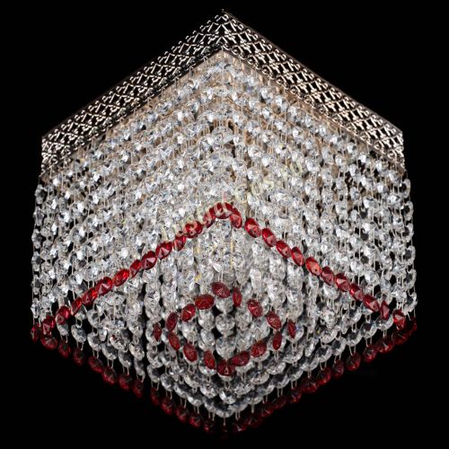 Люстра Квадрат Венеция №1 красная в Кирове Гусь Хрустальный