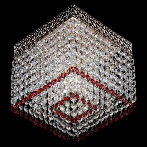 Люстра Квадрат Венеция №1 красная в Кирове Гусь Хрустальный
