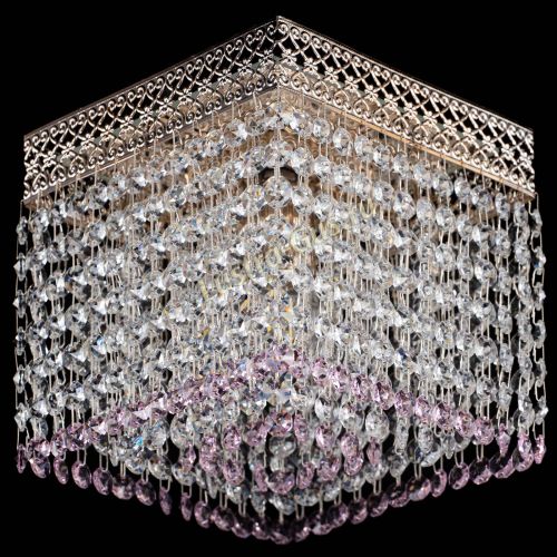 Люстра Квадрат Венеция №1 розовая в Кирове Гусь Хрустальный