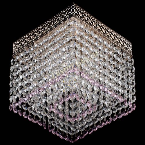 Люстра Квадрат Венеция №1 розовая в Кирове Гусь Хрустальный