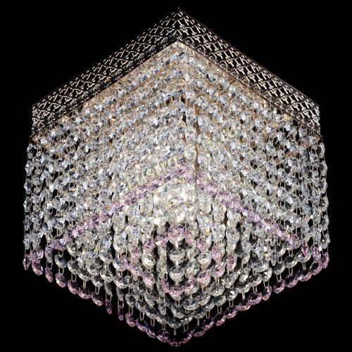 Люстра Квадрат Венеция №1 розовая в Кирове Гусь Хрустальный