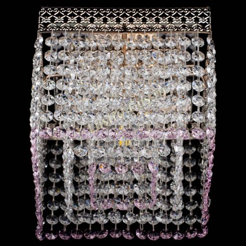 Люстра Квадрат Венеция №1 розовая в Кирове Гусь Хрустальный