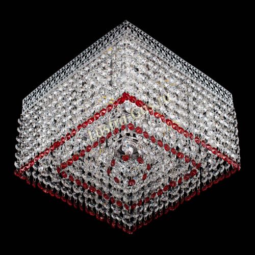 Люстра Квадрат Венеция №3 красная в Кирове Гусь Хрустальный