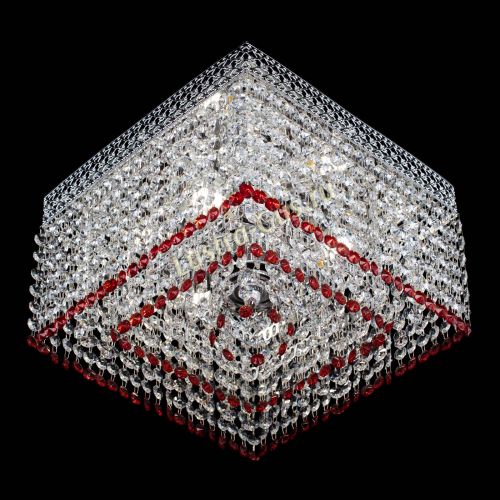 Люстра Квадрат Венеция №3 красная в Кирове Гусь Хрустальный