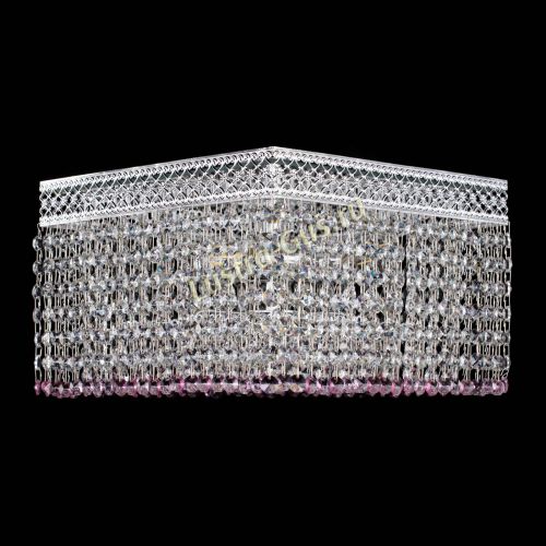 Люстра Квадрат Венеция №3 розовая в Кирове Гусь Хрустальный