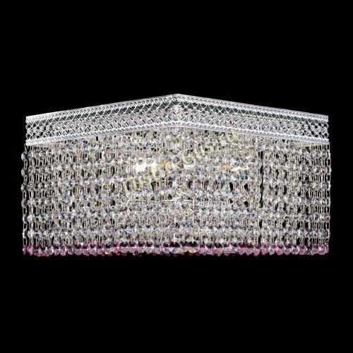 Люстра Квадрат Венеция №3 розовая в Кирове Гусь Хрустальный