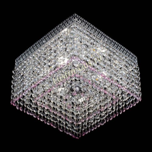 Люстра Квадрат Венеция №3 розовая в Кирове Гусь Хрустальный