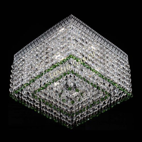 Люстра Квадрат Венеция №3 зеленая в Кирове Гусь Хрустальный