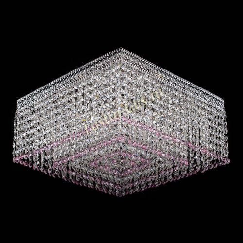 Люстра Квадрат Венеция №5 розовая в Кирове Гусь Хрустальный