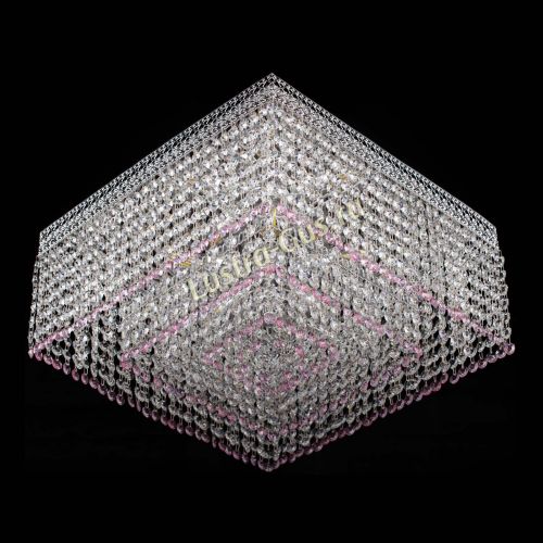 Люстра Квадрат Венеция №5 розовая в Кирове Гусь Хрустальный