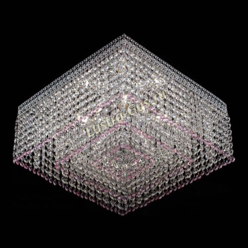 Люстра Квадрат Венеция №5 розовая в Кирове Гусь Хрустальный