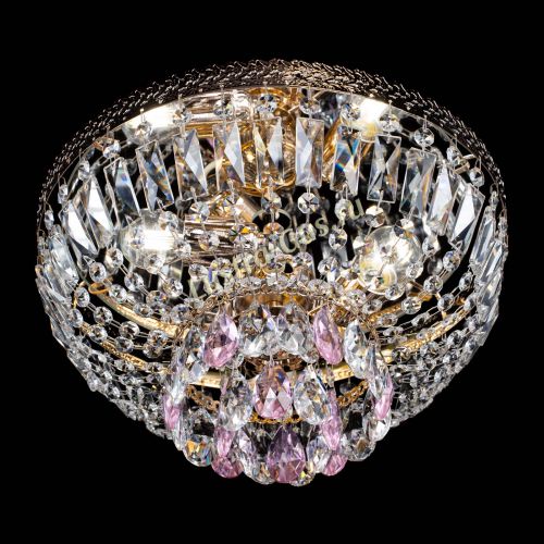 Люстра Милан Астра №3 розовая в Кирове Гусь Хрустальный