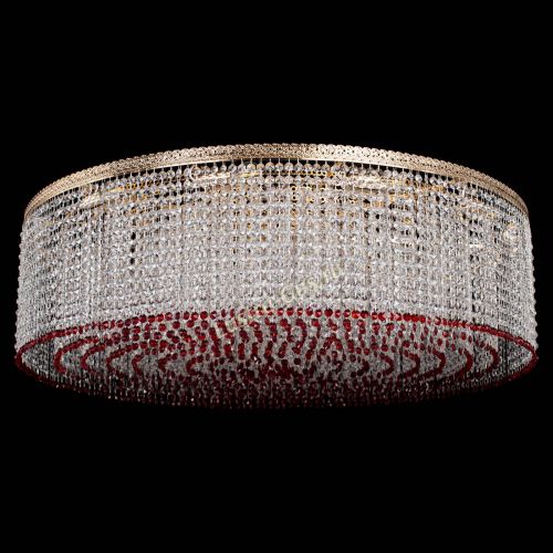 Люстра Милан капель №12 красная в Кирове Гусь Хрустальный