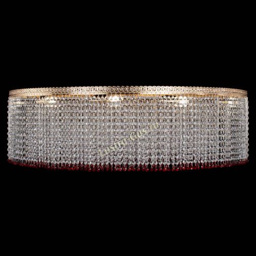 Люстра Милан капель №12 красная в Кирове Гусь Хрустальный