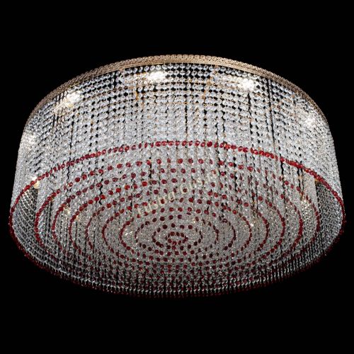 Люстра Милан капель №12 красная в Кирове Гусь Хрустальный