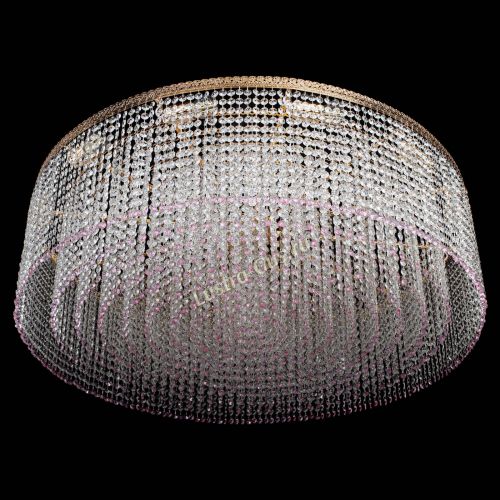 Люстра Милан капель №12 розовая в Кирове Гусь Хрустальный