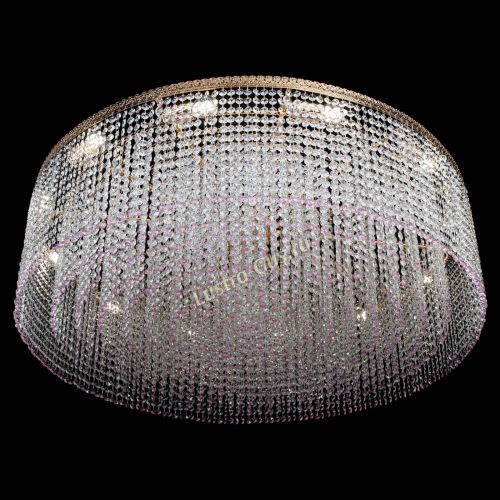 Люстра Милан капель №12 розовая в Кирове Гусь Хрустальный