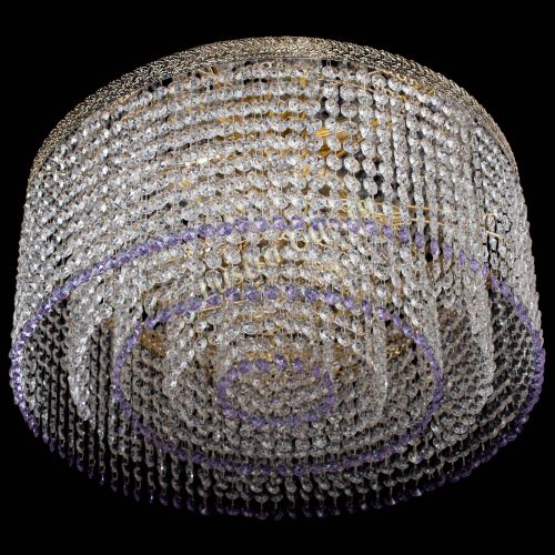 Люстра Милан капель оптикон Фиолетовая в Кирове Гусь Хрустальный