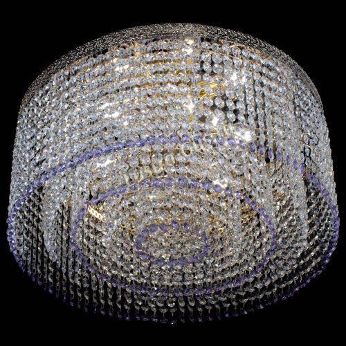 Люстра Милан капель оптикон Фиолетовая в Кирове Гусь Хрустальный