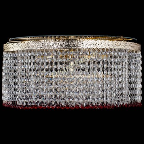 Люстра Милан капель оптикон Красная в Кирове Гусь Хрустальный