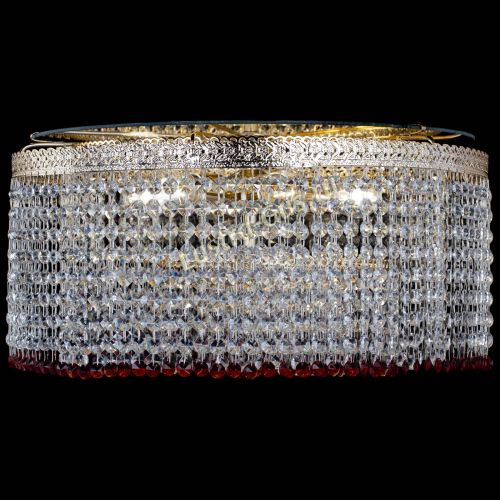 Люстра Милан капель оптикон Красная в Кирове Гусь Хрустальный