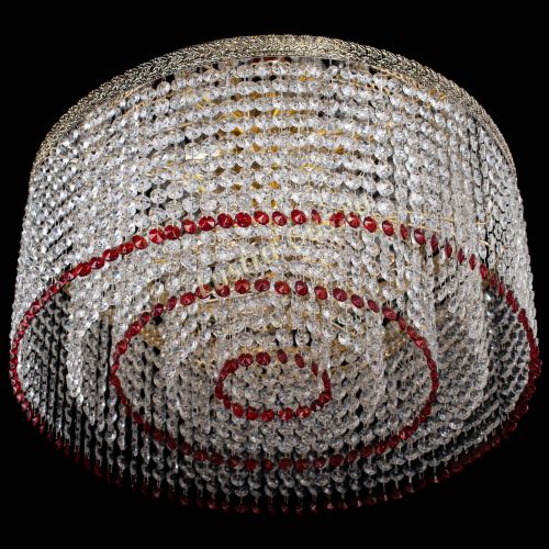 Люстра Милан капель оптикон Красная в Кирове Гусь Хрустальный