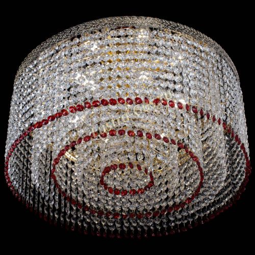 Люстра Милан капель оптикон Красная в Кирове Гусь Хрустальный