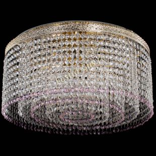 Люстра потолочная Милан капель оптикон Розовая