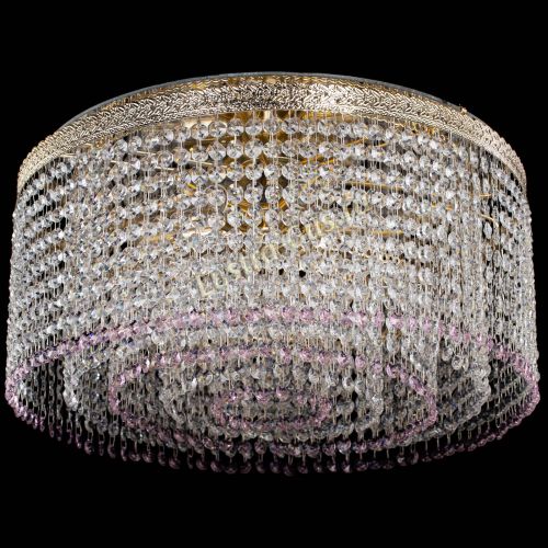 Люстра Милан капель оптикон Розовая в Кирове Гусь Хрустальный