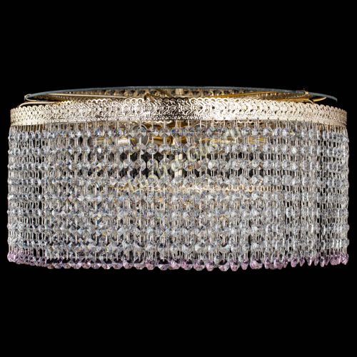 Люстра Милан капель оптикон Розовая в Кирове Гусь Хрустальный