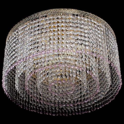 Люстра Милан капель оптикон Розовая в Кирове Гусь Хрустальный