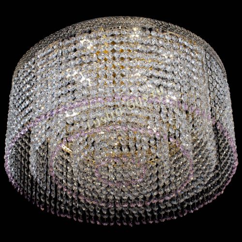 Люстра Милан капель оптикон Розовая в Кирове Гусь Хрустальный