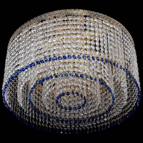 Люстра Милан капель оптикон Синяя в Кирове Гусь Хрустальный