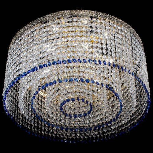 Люстра Милан капель оптикон Синяя в Кирове Гусь Хрустальный