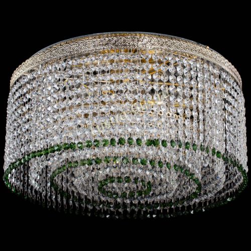 Люстра Милан капель оптикон Зеленая в Кирове Гусь Хрустальный