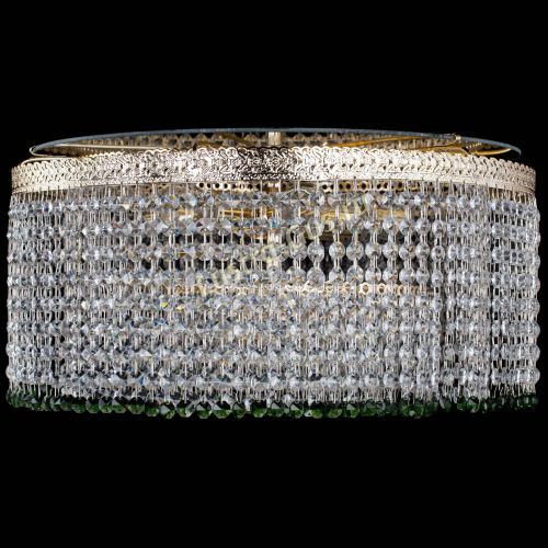 Люстра Милан капель оптикон Зеленая в Кирове Гусь Хрустальный