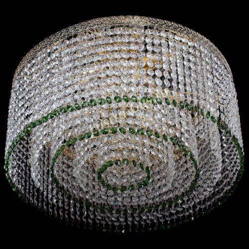 Люстра Милан капель оптикон Зеленая в Кирове Гусь Хрустальный