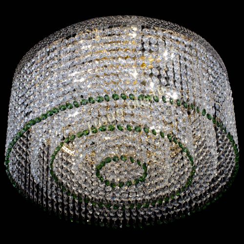 Люстра Милан капель оптикон Зеленая в Кирове Гусь Хрустальный