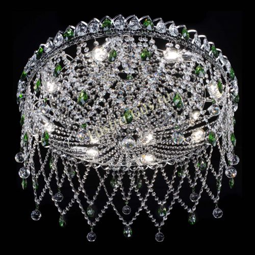 Люстра Паутинка зеленая в Кирове Гусь Хрустальный