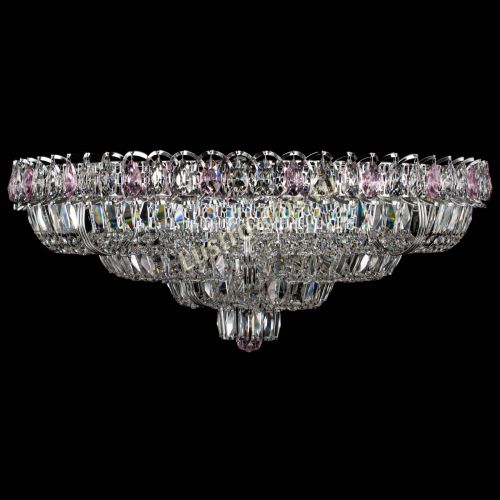 Люстра Тройное Кольцо пластинка розовая в Кирове Гусь Хрустальный