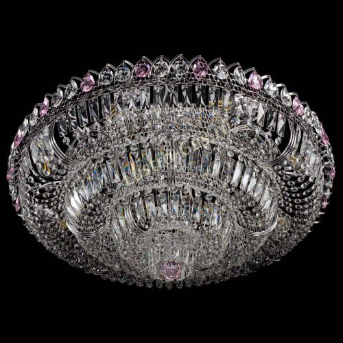 Люстра Тройное Кольцо пластинка розовая в Кирове Гусь Хрустальный