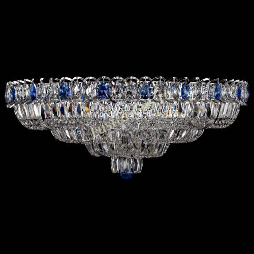 Люстра Тройное Кольцо пластинка синяя в Кирове Гусь Хрустальный