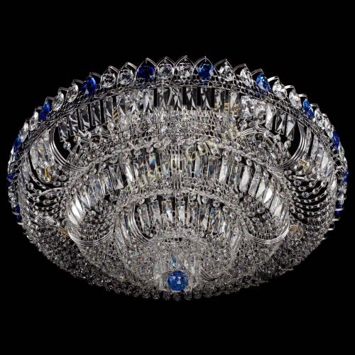 Люстра Тройное Кольцо пластинка синяя в Кирове Гусь Хрустальный