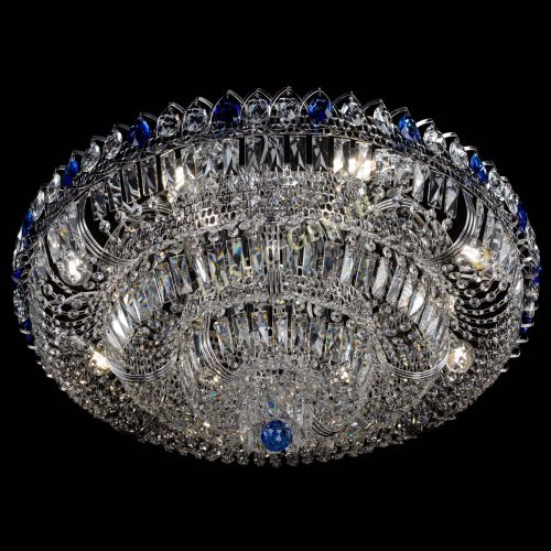 Люстра Тройное Кольцо пластинка синяя в Кирове Гусь Хрустальный