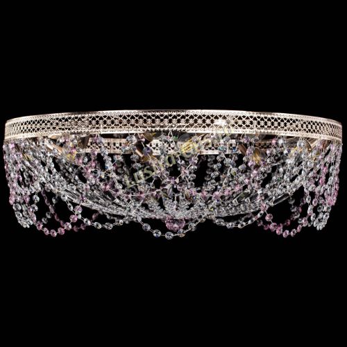 Люстра Венеция Ажур розовая в Кирове Гусь Хрустальный