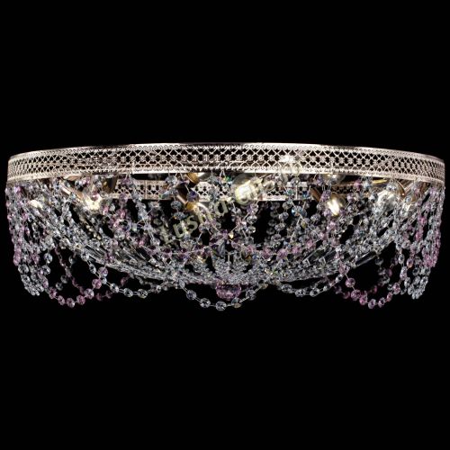 Люстра Венеция Ажур розовая в Кирове Гусь Хрустальный