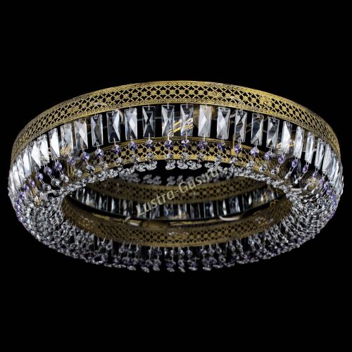 Люстра Венеция Кольцо №8 пластинка под бронзу Фиолетовая в Кирове Гусь Хрустальный