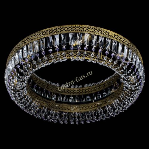 Люстра Венеция Кольцо №8 пластинка под бронзу Фиолетовая в Кирове Гусь Хрустальный